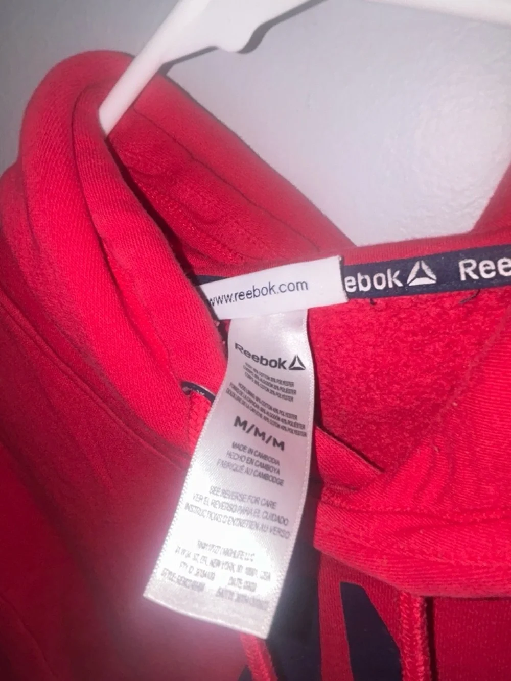 Reebok Red Crewneck Sweatshirt with Navy Logo